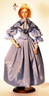 Click to enlarge image  - Lady Kathryn Mold Set - Silk Taffeta Dress with Cape and Bonnet