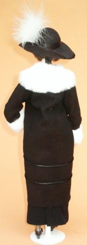 Click to enlarge image - Lady Marion 17 inch Mold Set - 1910 Black Charmeuse Manteau