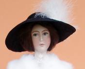 Click to enlarge image - Lady Marion 17 inch Mold Set - 1910 Black Charmeuse Manteau