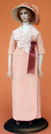 Click to enlarge image  - Lady Marion 17 inch Mold Set - 1912 Wrap-around Dress of Silk