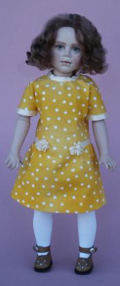 Click to enlarge image  - 11 1/2 inch  BJ Kenderick  Head Mold - 1920's Girl's Dress 