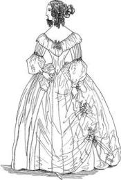 Click to enlarge image 1840 Dress with Fitted Corsage - Pattern 90