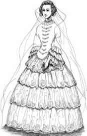 Click to enlarge image 1853 Grandmother's Wedding Dress - Pattern 36