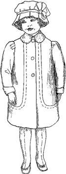 Click to enlarge image 1904 Girls Coat and Hat that fits American Girls Dolls - Pattern 43